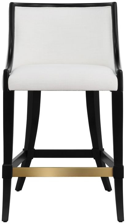 Keaton White and Black Performance Fabric Counter Height Stool