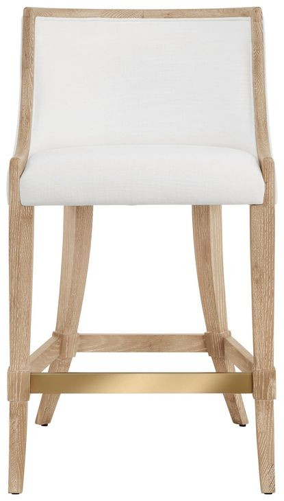 Keaton White and Brown Performance Fabric Counter Height Stool