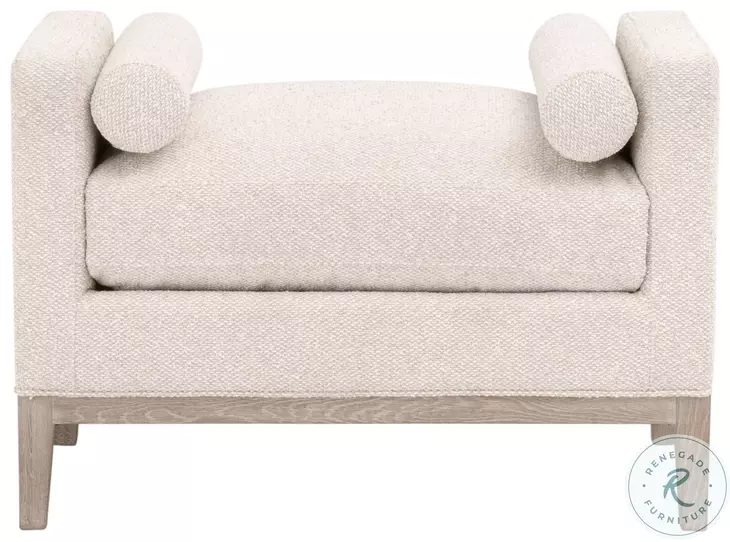 Keaton LiveSmart Gellar Linen Performance Fabric Upholstered Accent Stool