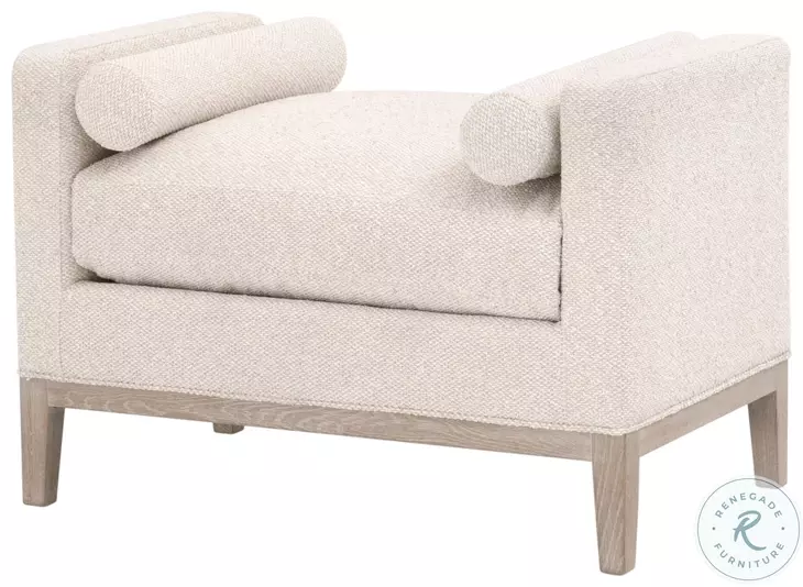 Keaton LiveSmart Gellar Linen Performance Fabric Upholstered Accent Stool