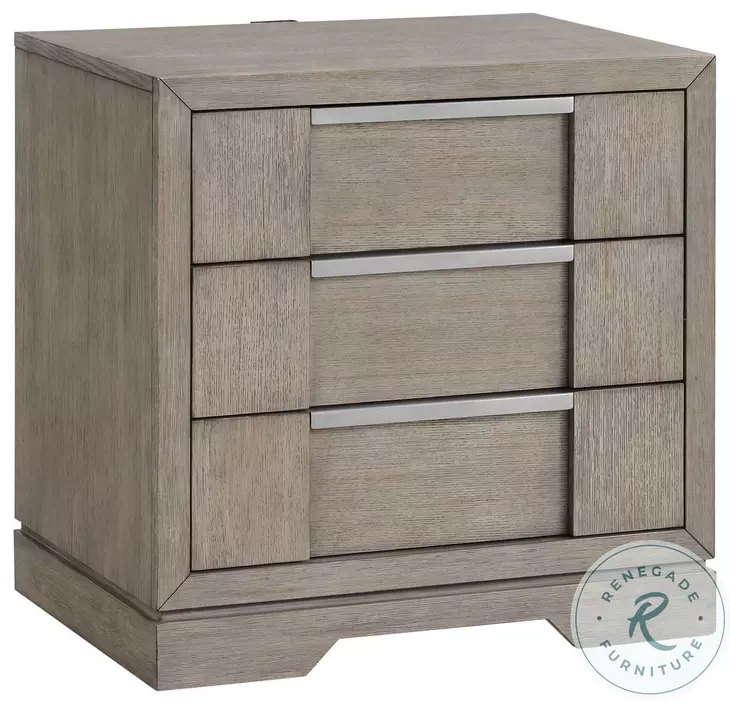 Argo Grey 3 Drawer Nightstand