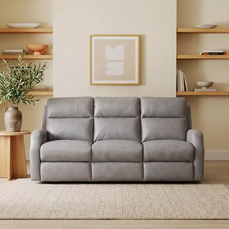 Kendall Telluride Stone 85" Triple Power Reclining Sofa with USB Charging