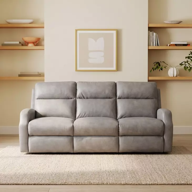 Kendall Telluride Stone 85" Triple Power Reclining Sofa with USB Charging