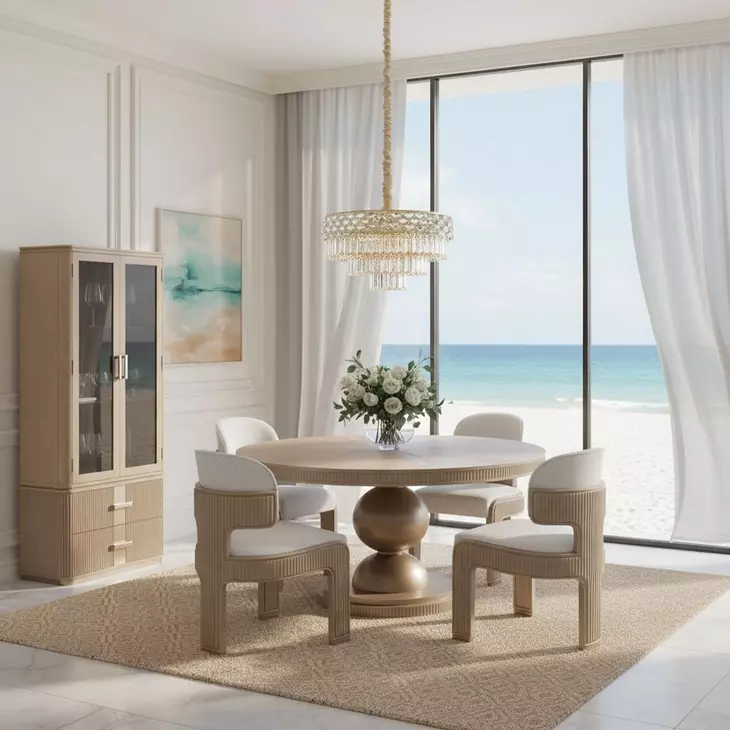 West Kensington Sea Salt Caramel 60" Round Dining Table