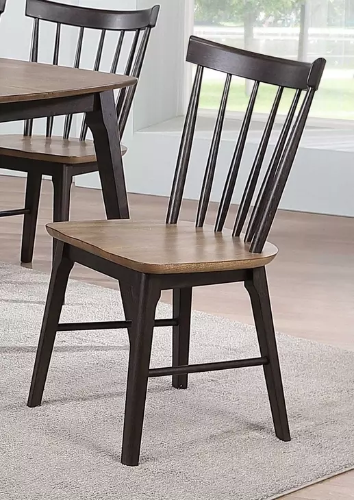 Kensington Black and Natural Rectangular Leg Dining Room Set