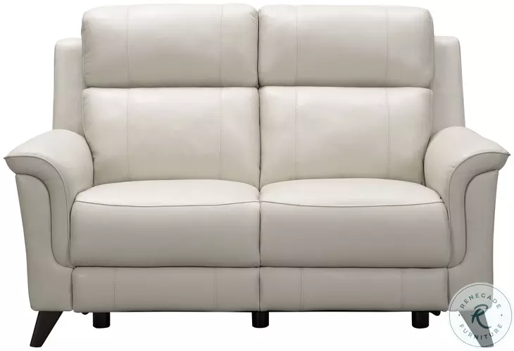 Kester Laurel Cream Leather 63" Power Reclining Loveseat with Power Headrest and USB Charging