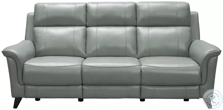 Kester Lorenzo Mint Leather 86" Power Reclining Sofa with Power Headrest and USB Charging