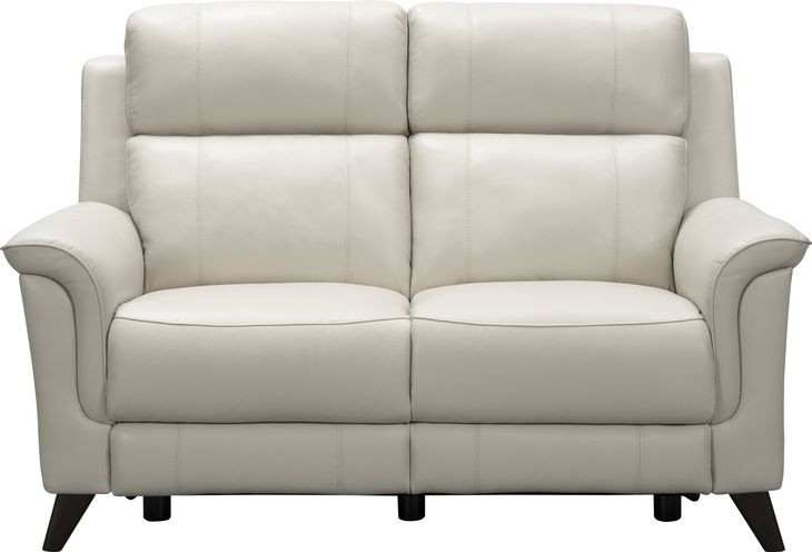 Kester Laurel Cream Leather 63" Power Reclining Loveseat with Power Headrest and USB Charging