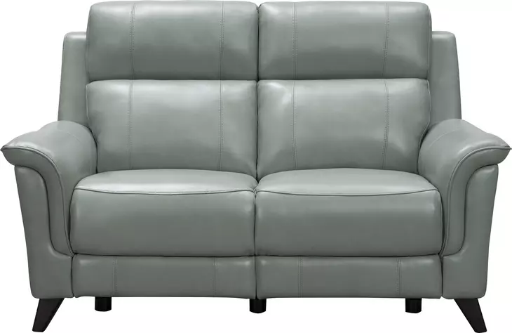 Kester Lorenzo Mint Leather 63" Power Reclining Loveseat with Power Headrest and USB Charging