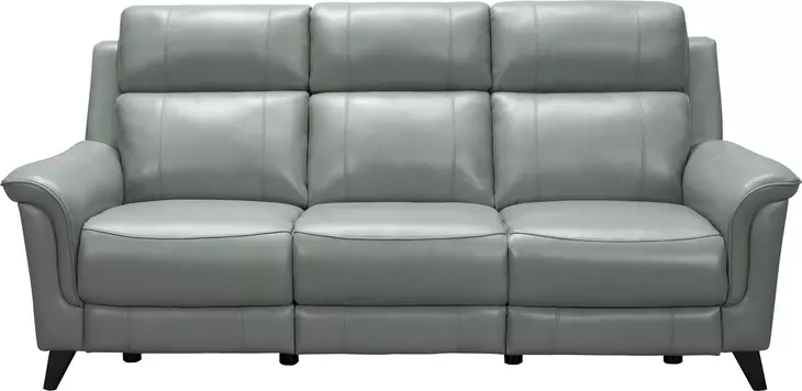 Kester Lorenzo Mint Leather 86" Power Reclining Sofa with Power Headrest and USB Charging