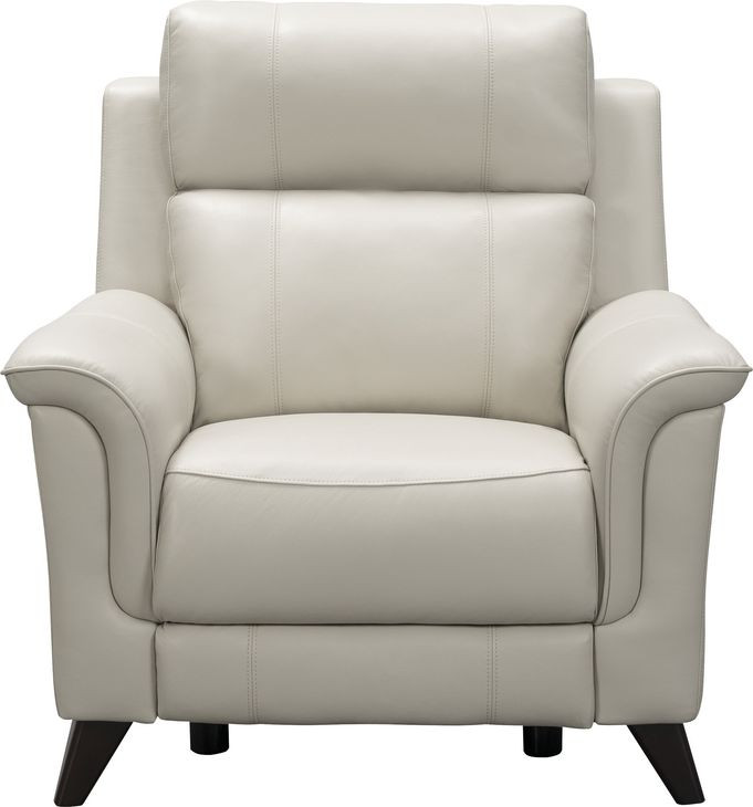 Kester Laurel Cream Leather Power Recliner with Power Headrest and USB Charging