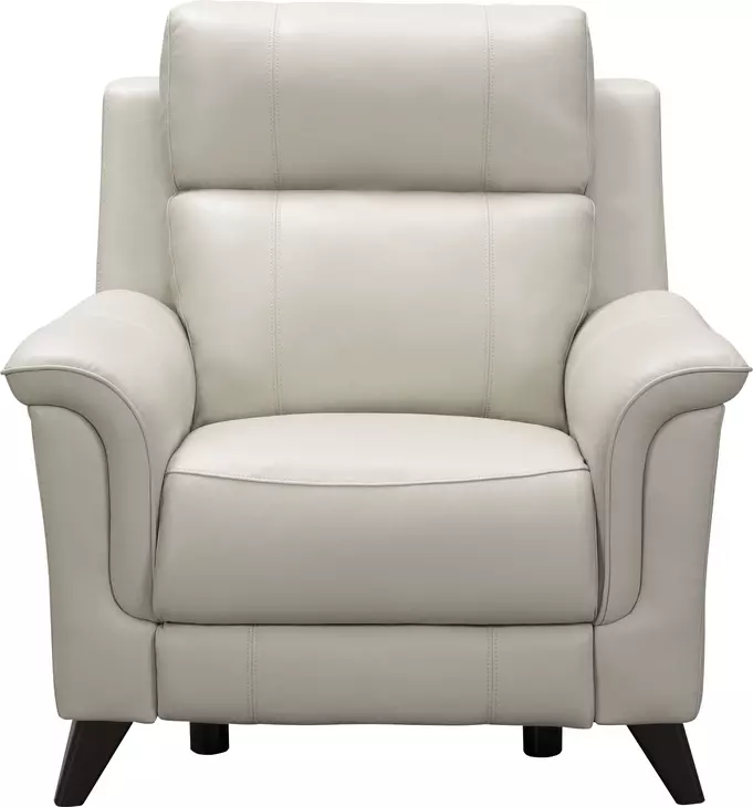 Kester Laurel Cream Leather Power Recliner with Power Headrest and USB Charging