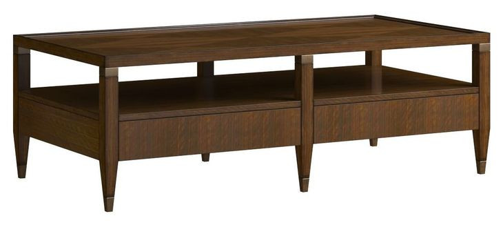 Eave Brown Rectangular Cocktail Table with 2 Drawers
