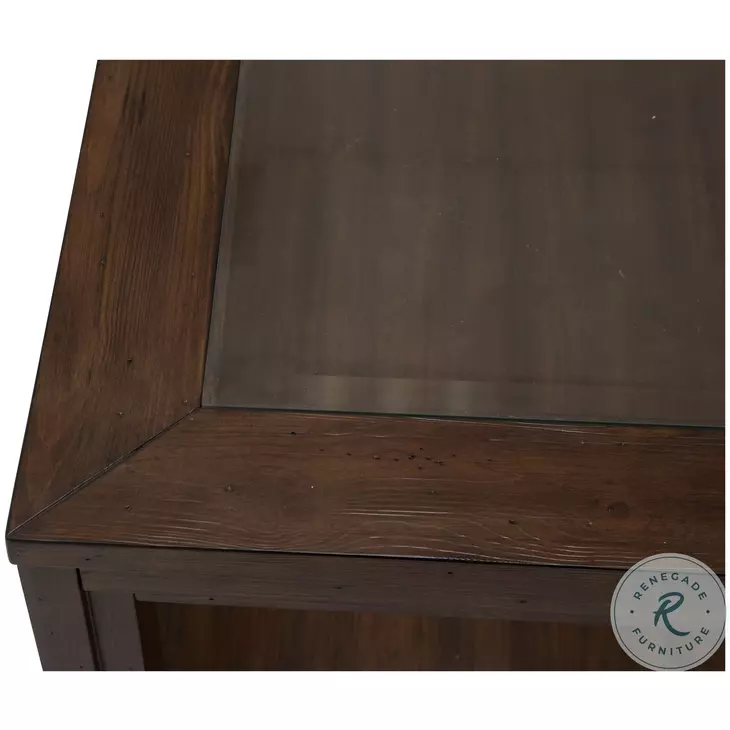 ★mi★ColemanNaturalWoodRollTable 90 Carrollton Rustic Ranch Rectangular Cocktail Table From