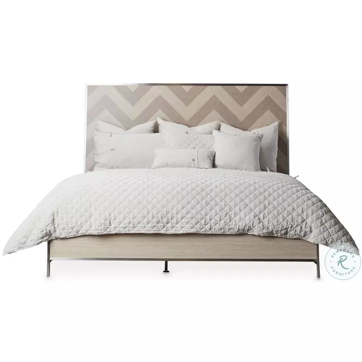 Silverlake Village Washed Oak King Panel Bed