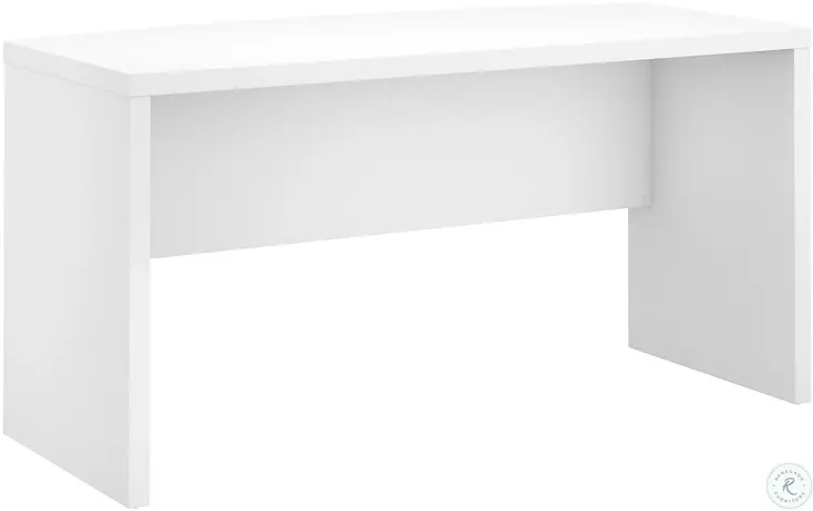 Echo Pure White 60" Bow Front Desk