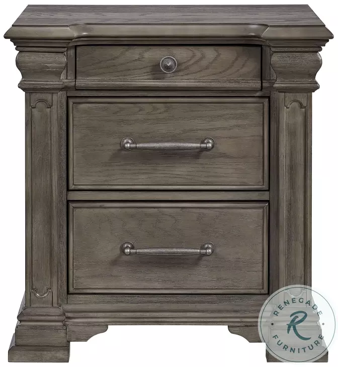 Paterson Grey 3 Drawer Nightstand