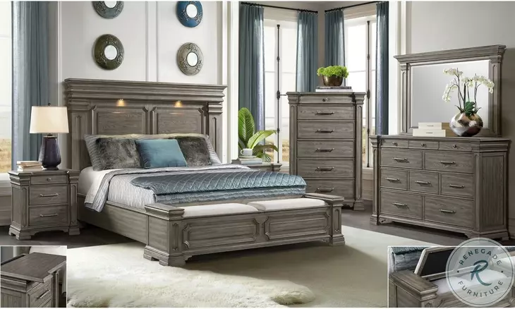 Paterson Grey King Storage Bed