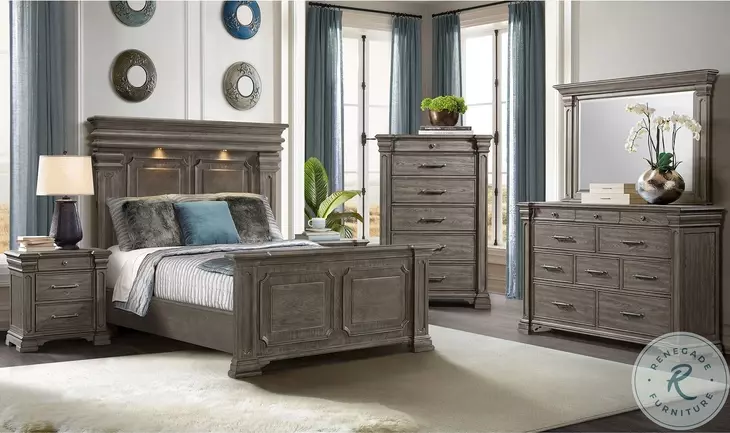 Paterson Grey Queen Panel Bed