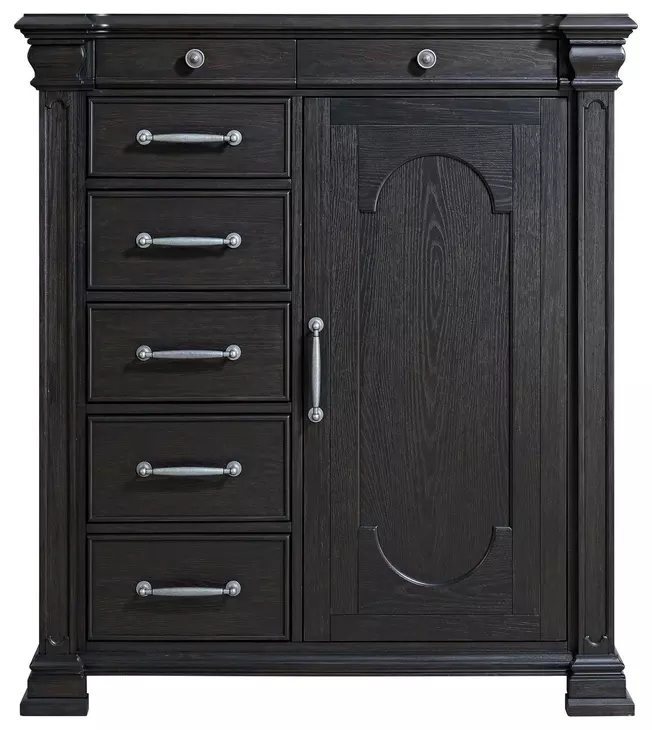 Paterson Black 7 Drawer Door Chest