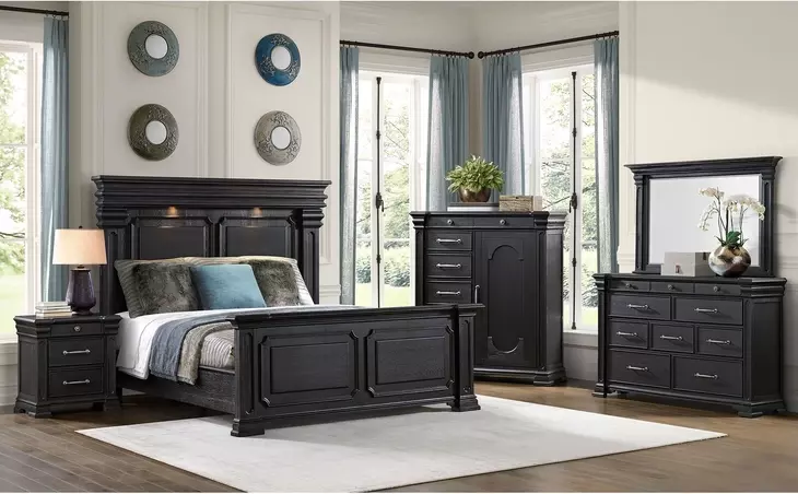 Paterson Black 7 Drawer Door Chest