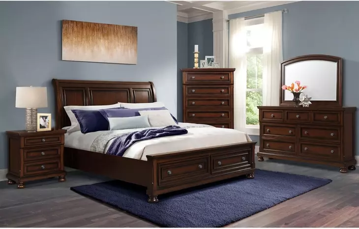 Kingsley Cherry Brown 5 Drawer Chest