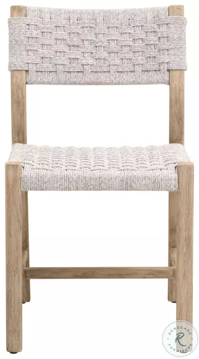 Kitts White Speckle Twist Rope Outdoor  Dining Chair Set of 2