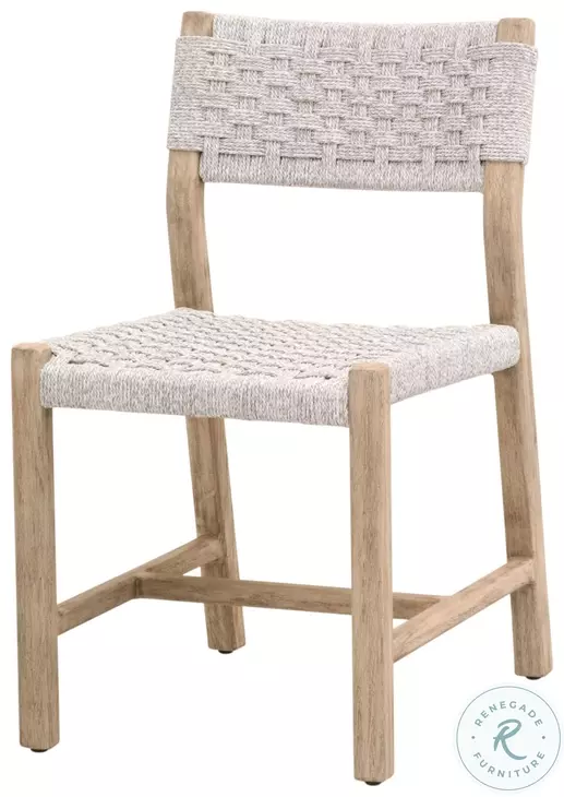 Kitts White Speckle Twist Rope Outdoor  Dining Chair Set of 2