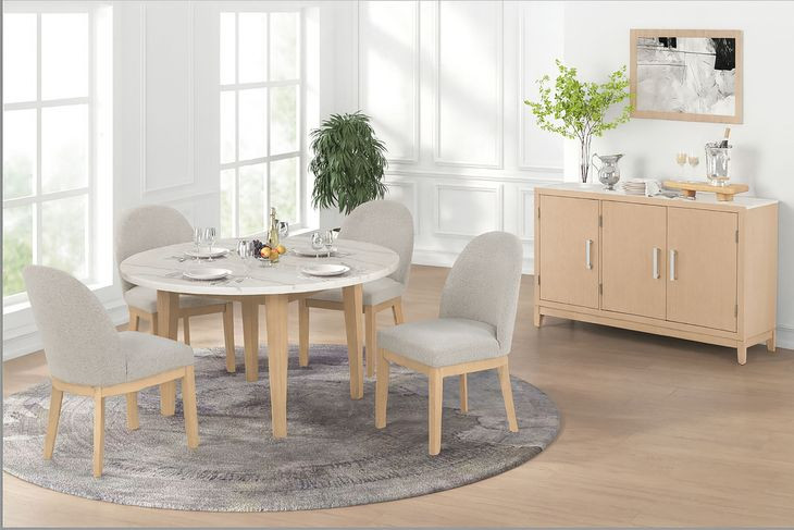 Essence Natural and White 3 Door Marble Top Server