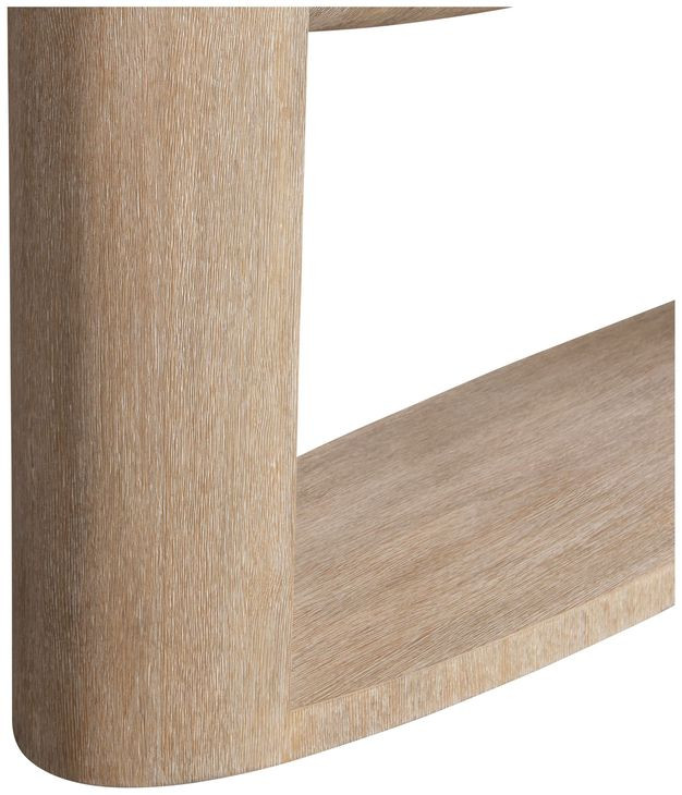 Loggia White and Aria Oval Travertine Top Console Table