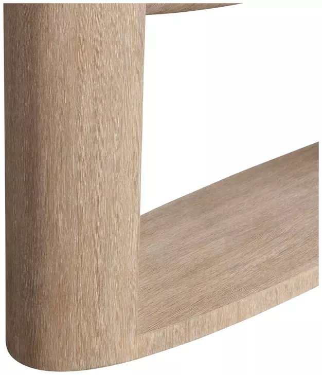 Loggia White and Aria Oval Travertine Top Console Table