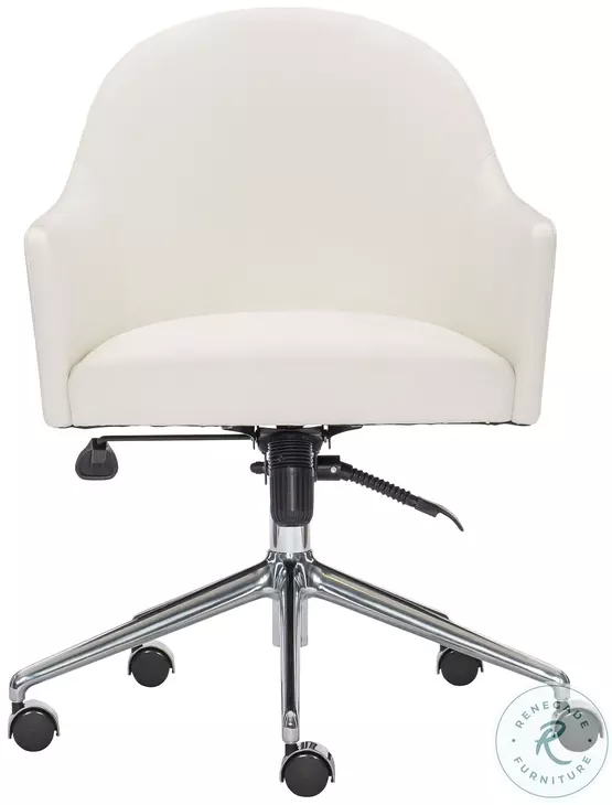 Halsey Beige And Silver Office Chair