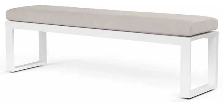Newport Canvas Natural Upholstered Outdoor Dining Bench