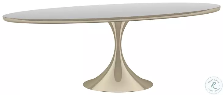 Semper Whisper Of Gold 96" Oval Dining Table