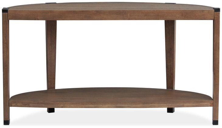 Kaysen Wallaby and Matte Black Demilune Sofa Table