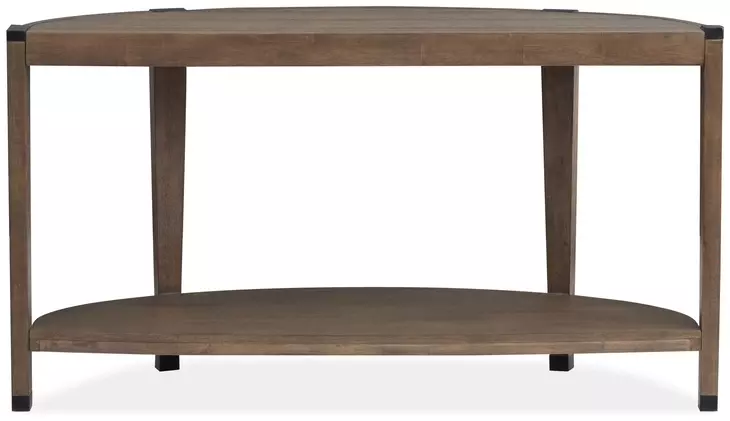 Kaysen Wallaby and Matte Black Demilune Sofa Table