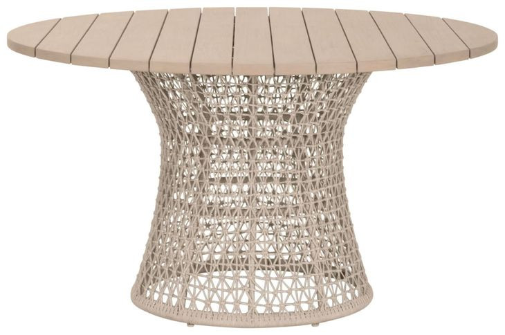 Knit Beige 54" Round Outdoor Dining Table