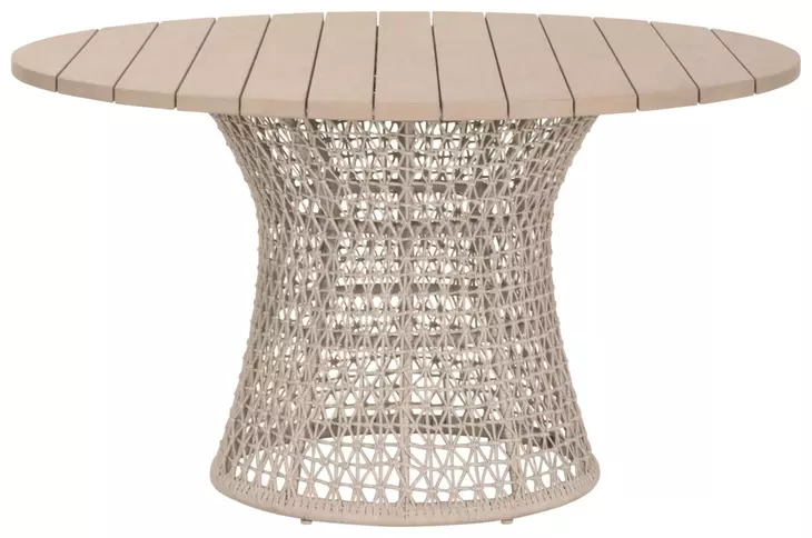 Knit Beige 54" Round Outdoor Dining Table