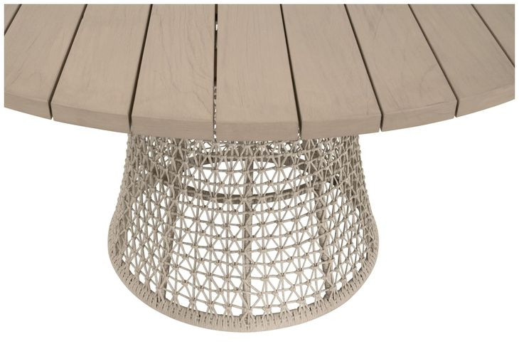 Knit Beige 54" Round Outdoor Dining Table