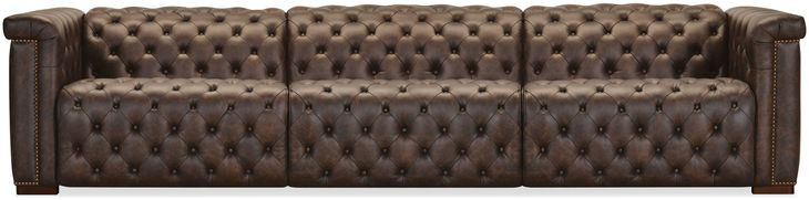 Savion Deux 43" Brown 3-Seater Sofa with Dual Power Recliners and Triple Power Headrests