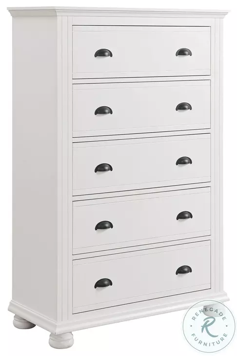 Conaughey White 5 Drawer Chest