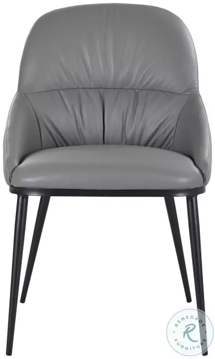 Kora Charcoal Gray Leather Dining Side Chair