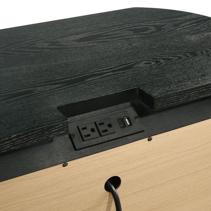 Skyline Onyx 2 Drawer Nightstand with USB Charging