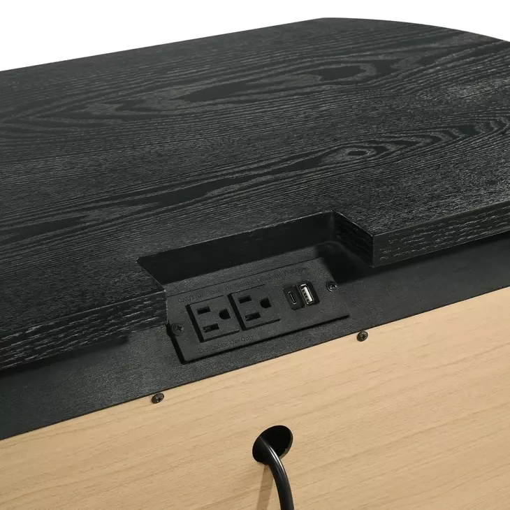 Skyline Onyx 2 Drawer Nightstand with USB Charging