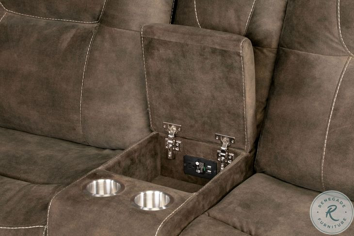Brooks Shadow Brown Performance Fabric 7 Piece Modular Reclining Sectional