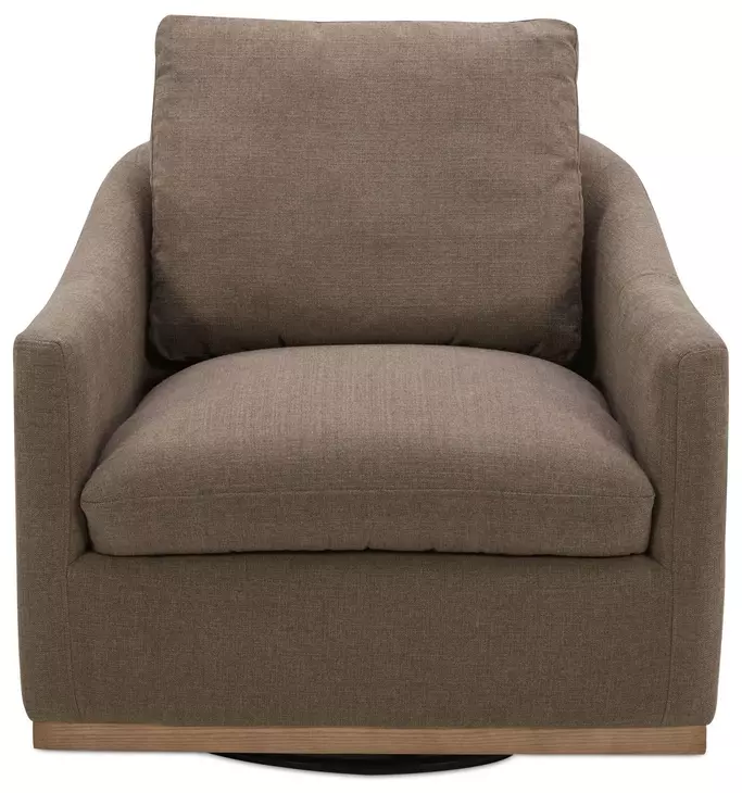 Linden Soft Taupe Upholstered Swivel Accent Chair