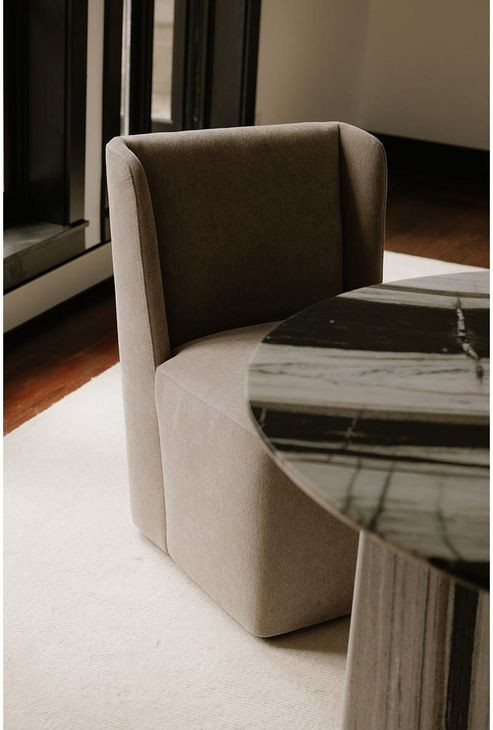 Cormac Warm Sand Performance Fabric Upholstered Dining Chair