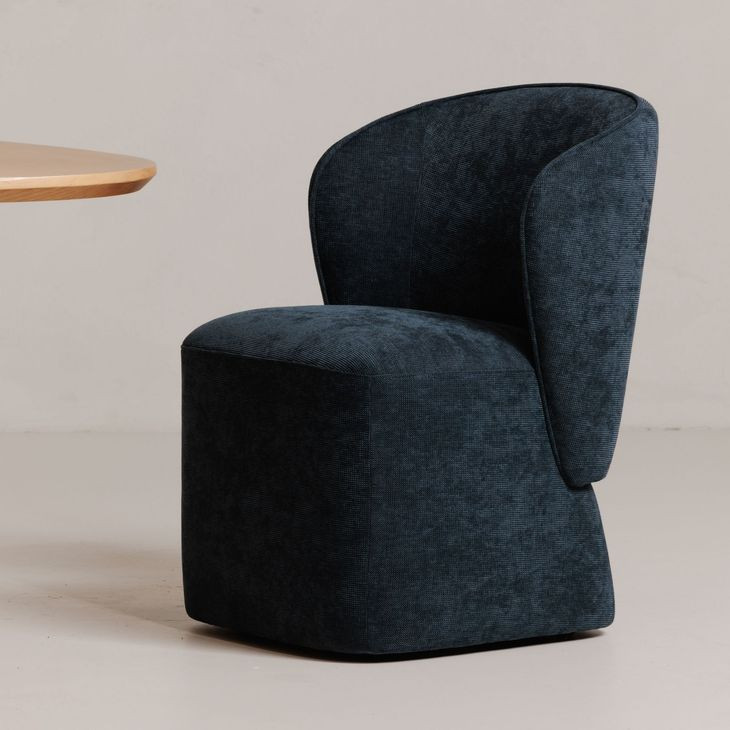 Larson Navy Blue Performance Fabric Upholstered Dining Chair