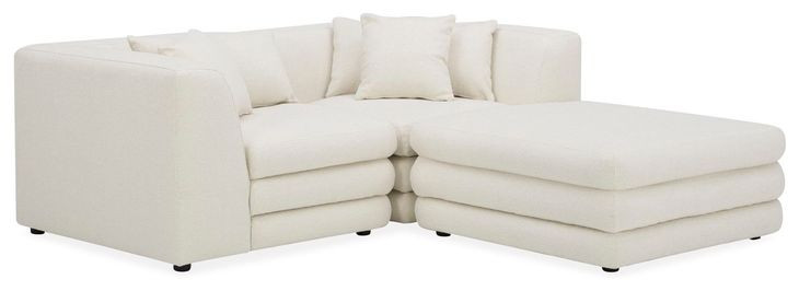 Lowtide Warm White Modular Nook Sectional with Pillows