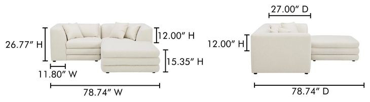 Lowtide Warm White Modular Nook Sectional with Pillows